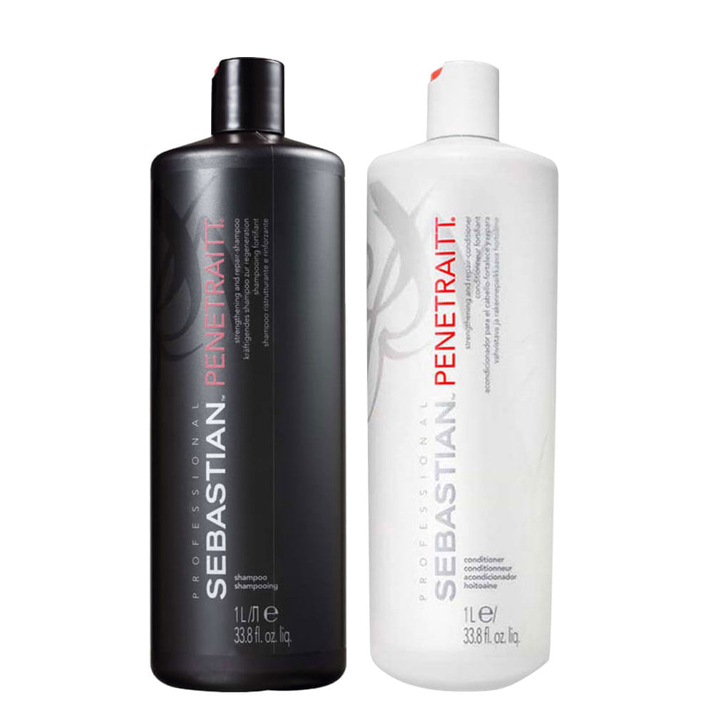 Kit Sebastian Professional Penetraitt - Shampoo 1000 ml + Condicionador 1000 ml Menor preço em Kit Sebastian Professional Penetraitt - Shampoo 1000 ml + Condicionador 1000 ml